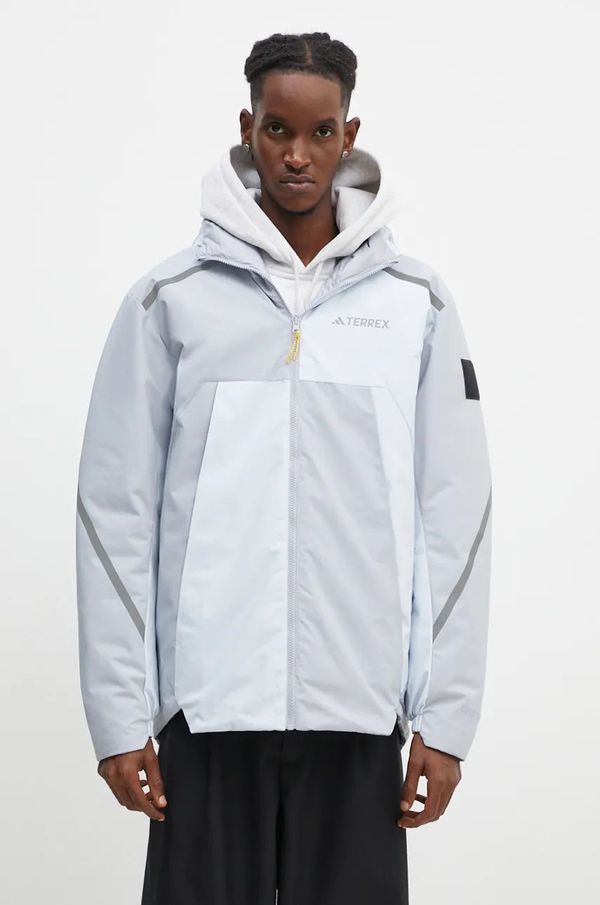 adidas Dvostrana pernata jakna adidas National Geographic Coldrdy Jacket za muškarce, boja: siva, za zimu, oversize, IX7952