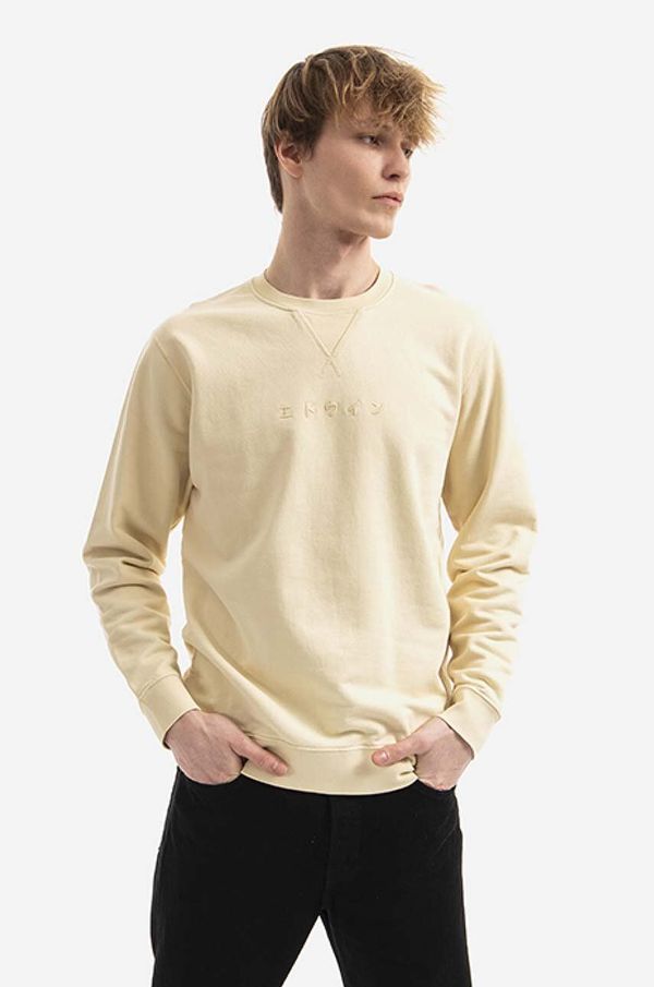 Edwin Pamučna dukserica Edwin Natural Sweat za muškarce, boja: bež, bez uzorka, I030364.0XENG-Yellow