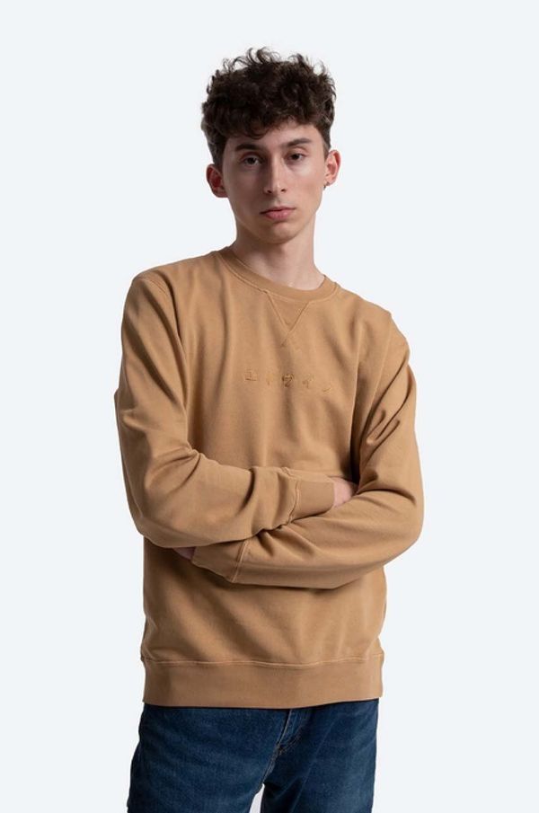 Edwin Pamučna dukserica Edwin Sweat za muškarce, boja: smeđa, bez uzorka, I026652.0MZGX-Brown