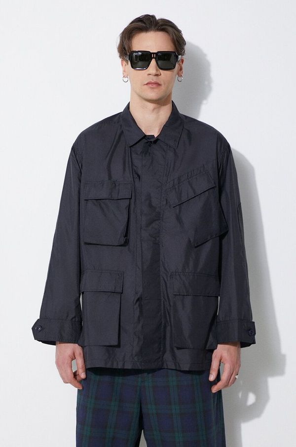 Engineered Garments Jakna Engineered Garments BDU Jacket za muškarce, boja: tamno plava, za prijelazno razdoblje, oversize, OR177.KD002