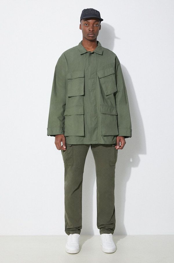 Engineered Garments Pamučna jakna Engineered Garments BDU boja: zelena, za prijelazno razdoblje, oversize, OR174.CT010