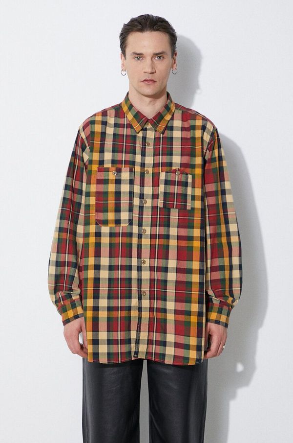 Engineered Garments Pamučna košulja Engineered Garments Work za muškarce, boja: zelena, relaxed, s klasičnim ovratnikom, OR029.ES058