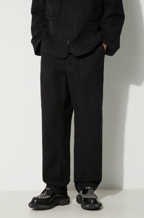 Engineered Garments Pamučne hlače Engineered Garments Fatigue Pant boja: crna, ravni kroj, 23F1F004.SD010