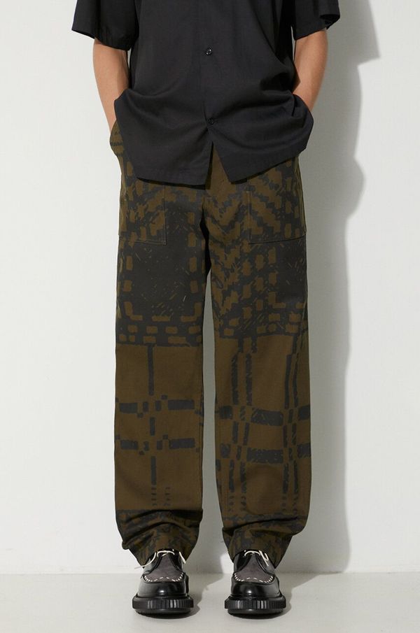 Engineered Garments Pamučne hlače Engineered Garments Fatigue Pant boja: zelena, ravni kroj, 23F1F004.CT255