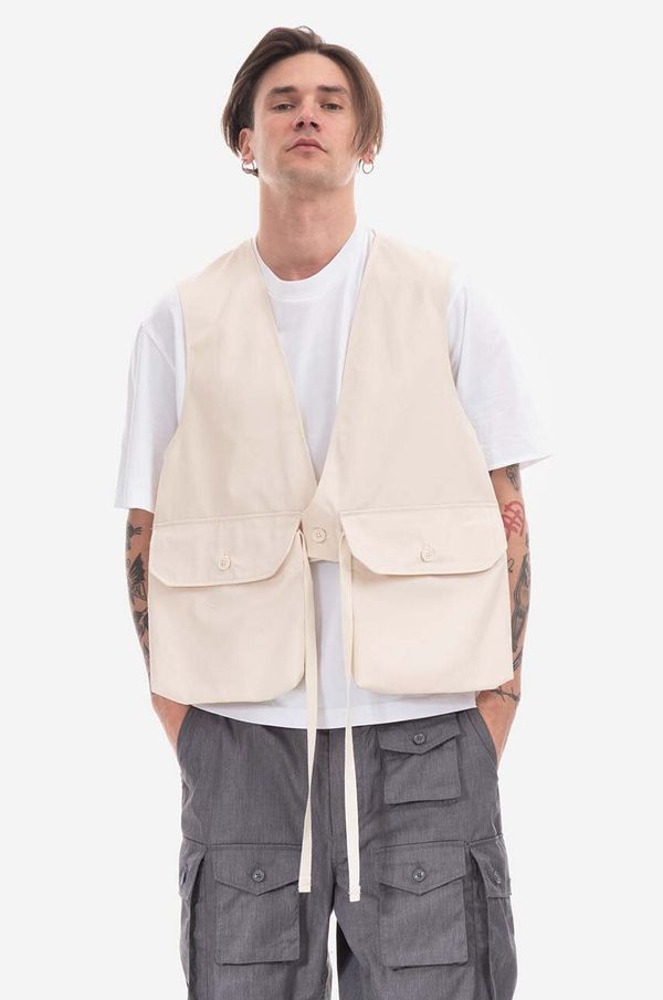 Engineered Garments Prsluk Engineered Garments za muškarce, boja: bež, za prijelazno razdoblje, 23S1C002.CT203-CT203