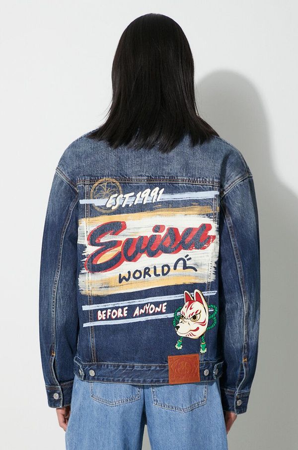 Evisu Traper jakna Evisu Inari Mask Printed za muškarce, za prijelazno razdoblje, 2EAHTM3DJ1001LFCT