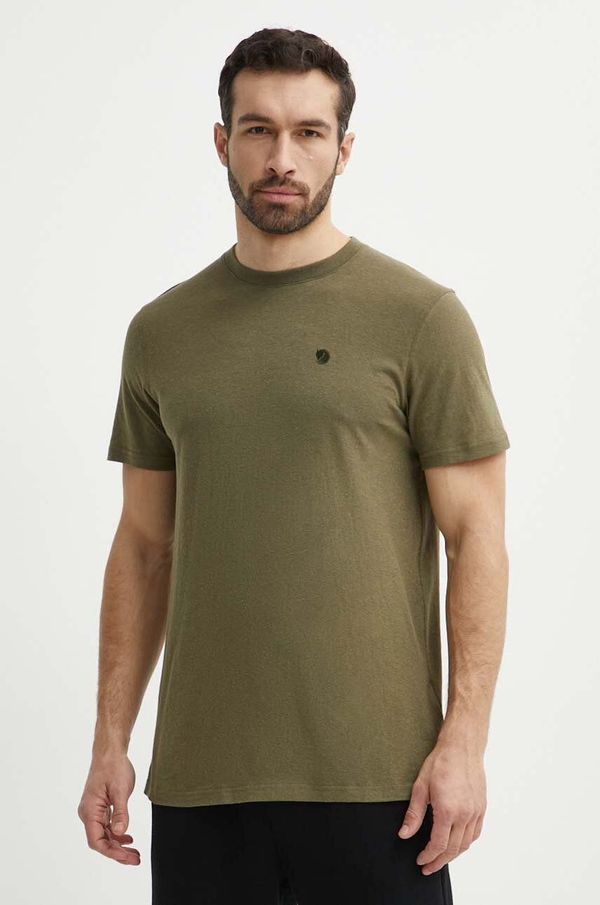 Fjallraven Majica kratkih rukava Fjallraven Hemp Blend za muškarce, boja: zelena, s aplikacijom, F12600215