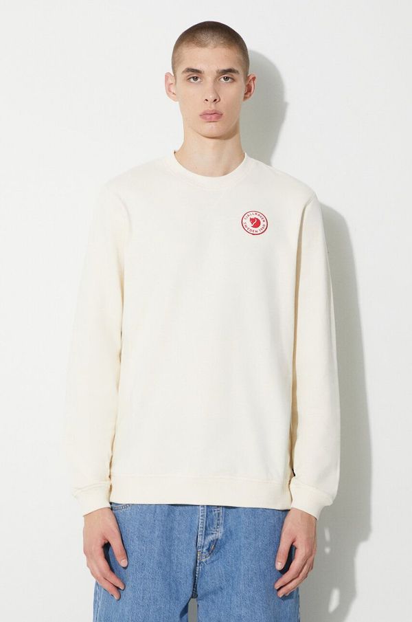 Fjallraven Pamučna dukserica Fjallraven 1960 Logo za muškarce, boja: bež, bez uzorka, F87163.113
