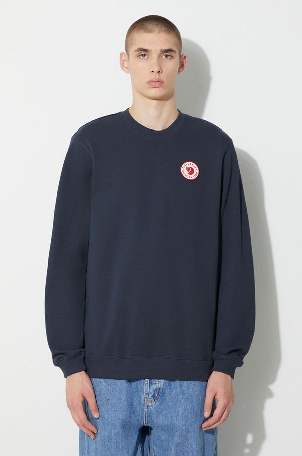 Fjallraven Pamučna dukserica Fjallraven 1960 Logo za muškarce, boja: tamno plava, bez uzorka, F87163.555