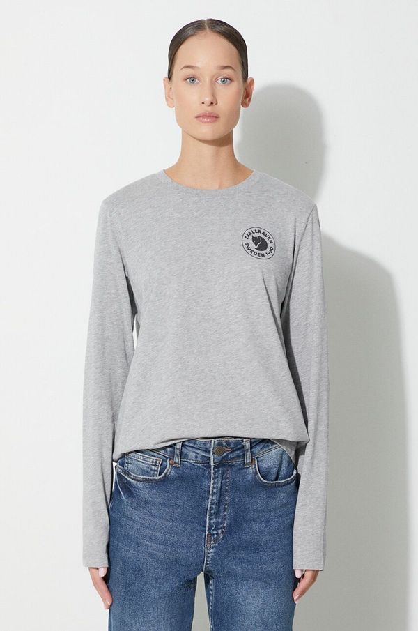 Fjallraven Pamučna majica dugih rukava Fjallraven 1960 Logo boja: siva