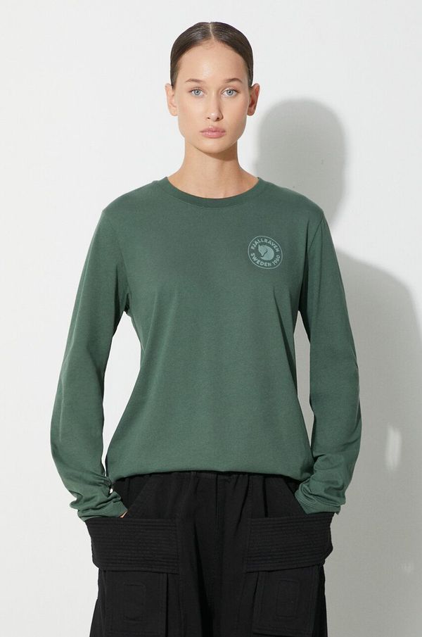 Fjallraven Pamučna majica dugih rukava Fjallraven 1960 Logo boja: zelena