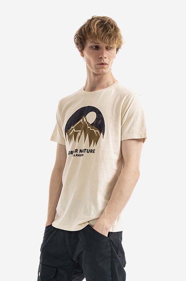 Fjallraven Pamučna majica Fjallraven boja: bež, s tiskom, F87053.113-113