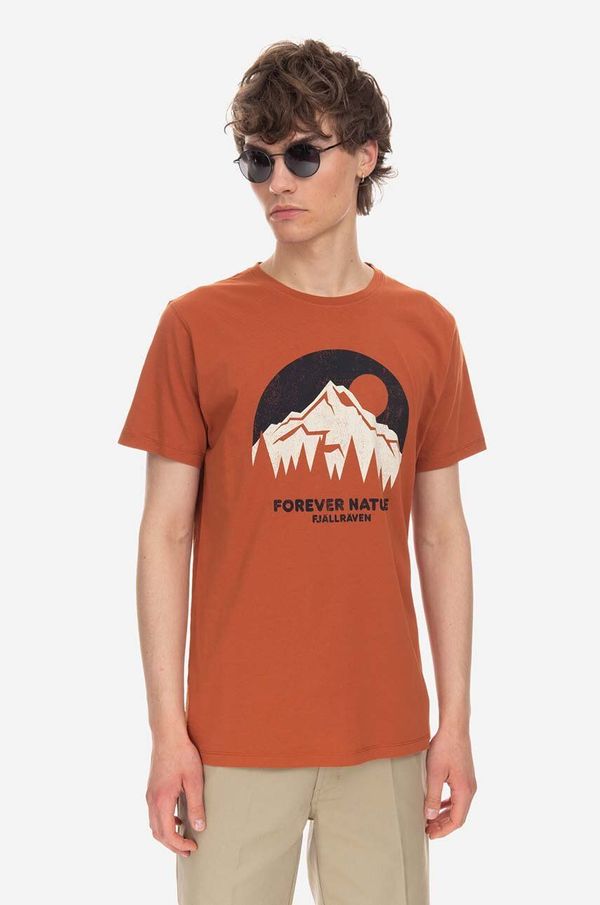 Fjallraven Pamučna majica Fjallraven boja: narančasta, s tiskom, F87053.243-243