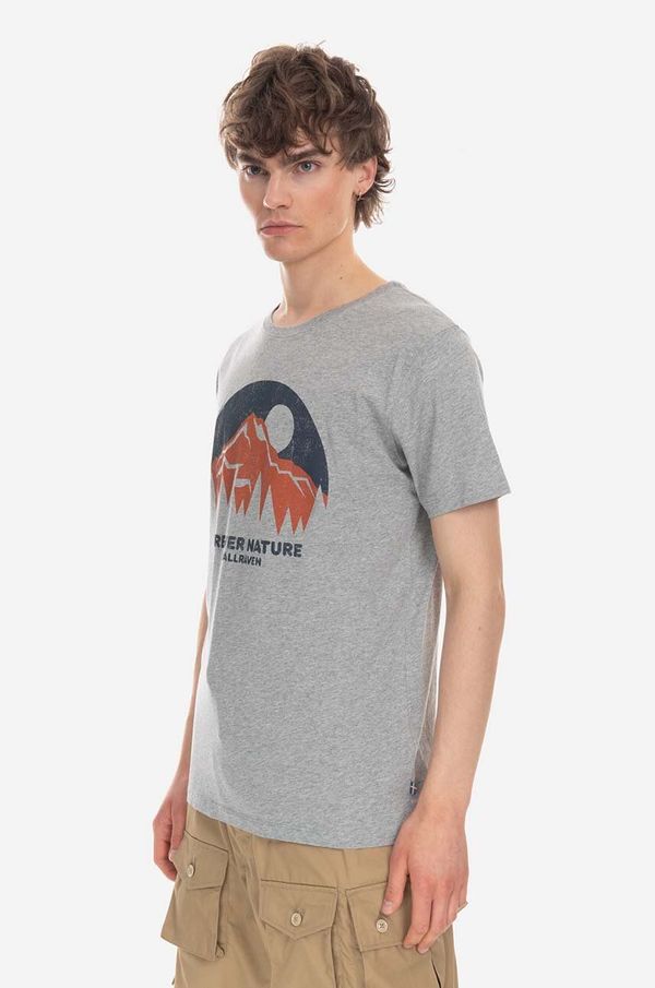 Fjallraven Pamučna majica Fjallraven boja: siva, s tiskom, F87053.051-51