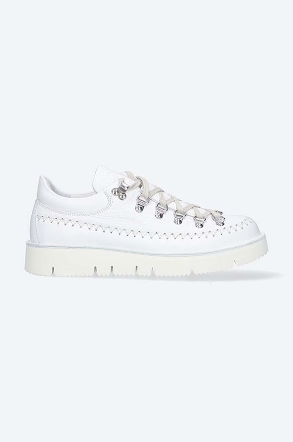 Fracap Kožne cipele Fracap MAGNIFICO M122 INDIAN ARGILLA za žene, boja: bijela, ravni potplat, MAGNIFICO.M122-INDIAN.WHT