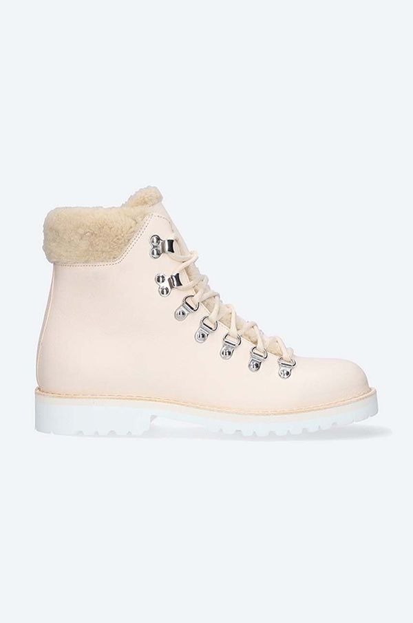 Fracap Kožne gležnjače Fracap Explorer A300 NATURAL za žene, boja: bež, ravni potplat, s toplom podstavom, EXPLORER.A300-NATURAL