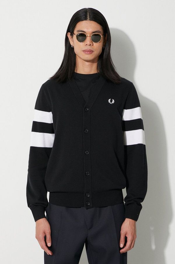 Fred Perry Vuneni kardigan Fred Perry boja: crna, K5534.102