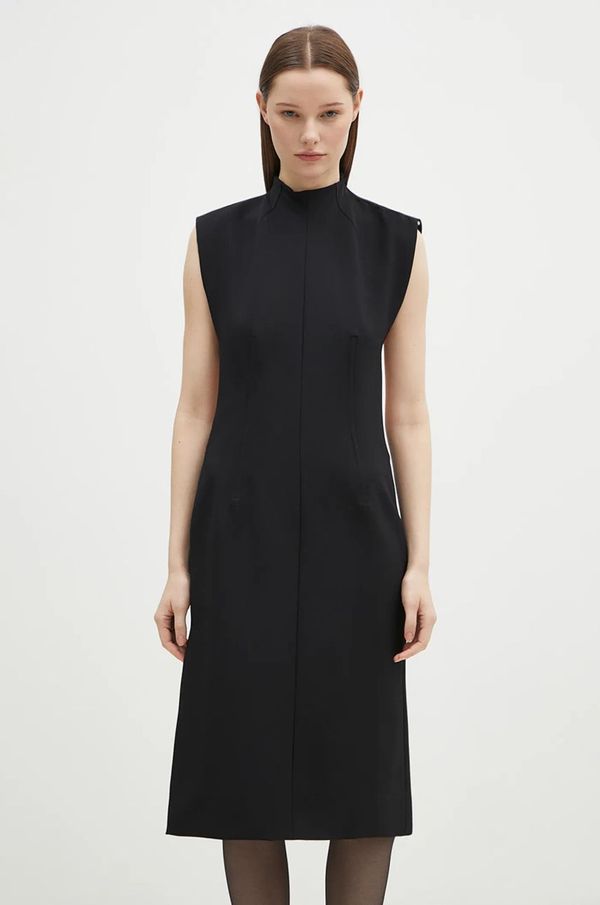 Sportmax Haljina s primjesom vune Sportmax Alete1234 boja: crna, mini, uska, 2422226113600