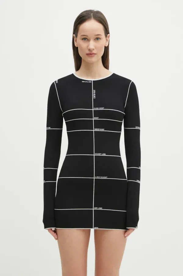 Vetements Haljina VETEMENTS Knitted Mini boja: crna, mini, uska, WA66KN100X
