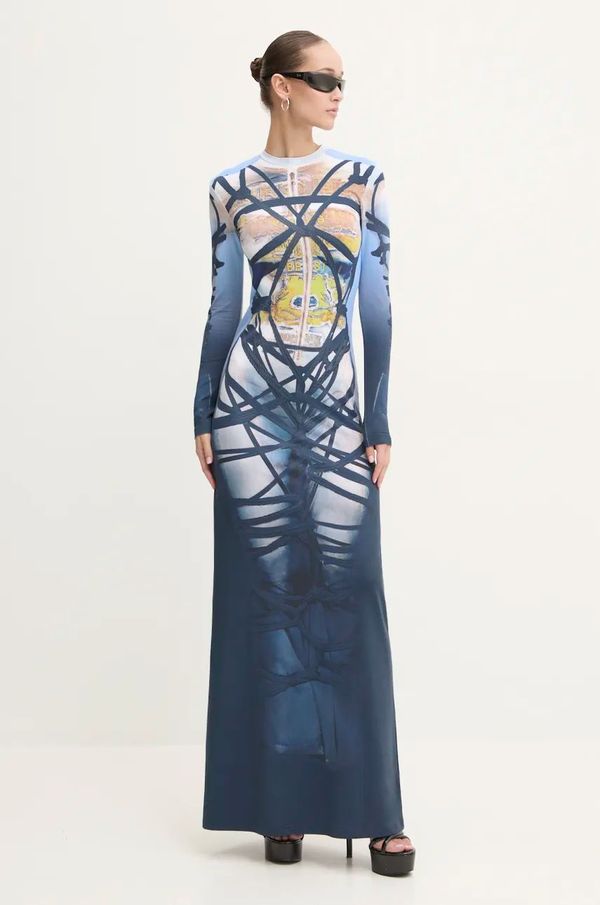 Y/Project Haljina Y/Project BONDAGE PRINT LONG SLEEVE DRESS maxi, uska, 104DR006