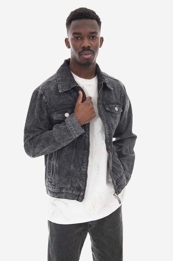 Han Kjøbenhavn Traper jakna Han Kjøbenhavn Zip Denim Jacket za muškarce, boja: crna, za prijelazno razdoblje, M.132523-BLACK