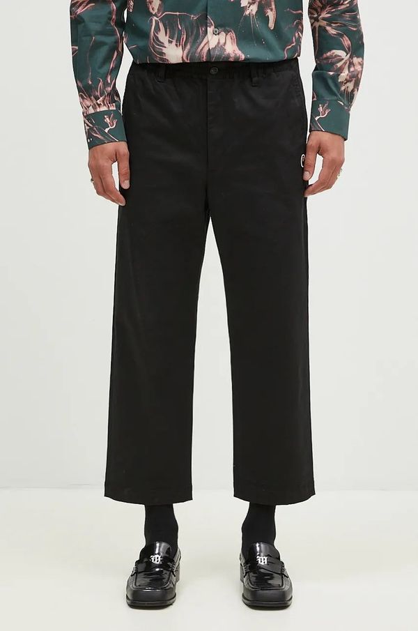 A Bathing Ape Hlače A Bathing Ape One Point Relaxed Fit Chino za muškarce, boja: crna, ravni kroj, 1K80152011