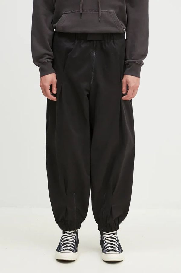 A-COLD-WALL* Hlače A-COLD-WALL* Augment Wide Pant za muškarce, boja: crna, ravni kroj, ACWMB307A