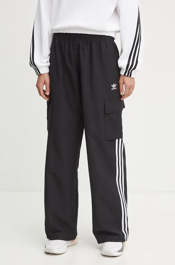 adidas Originals Hlače adidas Originals za žene, boja: crna, cargo kroj, visoki struk, JF1292