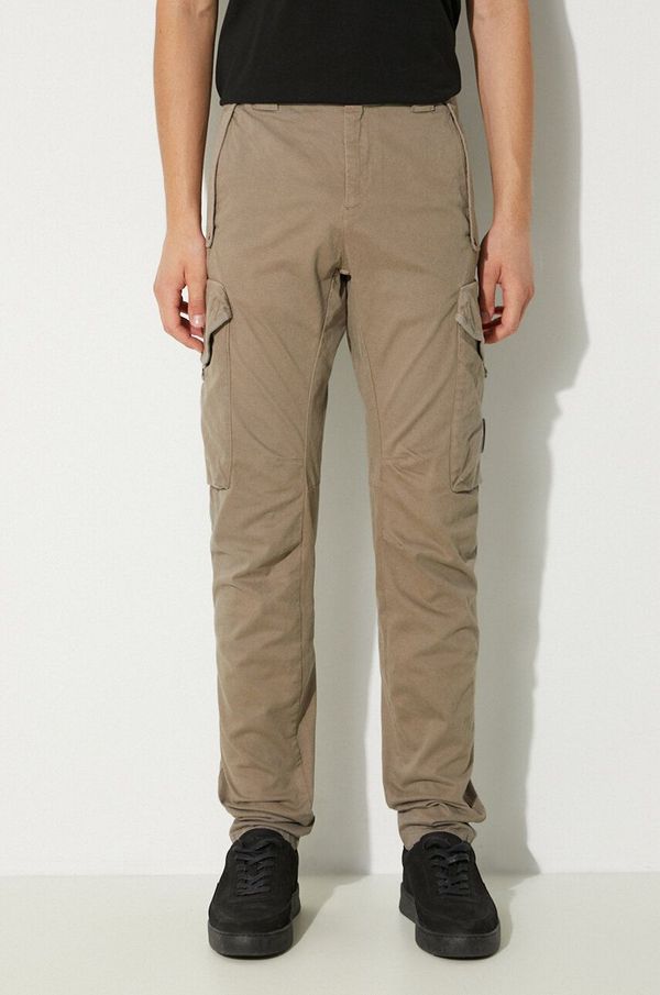 C.P. Company Hlače C.P. Company Stretch Sateen Ergonomic Lens Cargo Pants za muškarce, boja: bež, uski kroj, 17CMPA058A005529G
