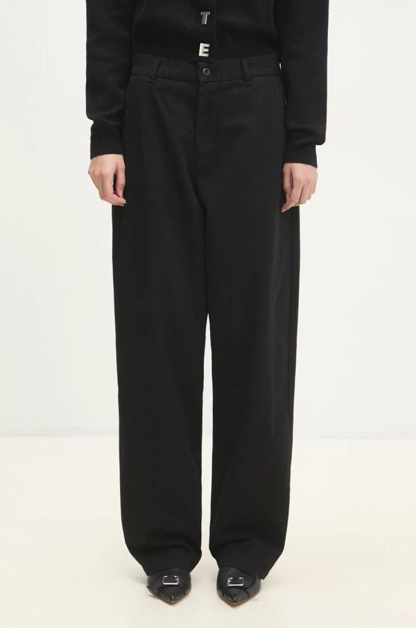 Carhartt WIP Hlače Carhartt WIP Brady Pant za žene, boja: crna, ravni kroj, srednje visoki struk, I033770.89GT