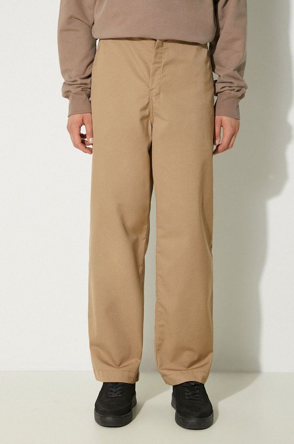 Carhartt WIP Hlače Carhartt WIP Craft Pant za muškarce, boja: bež, ravni kroj, I027965.8Y02