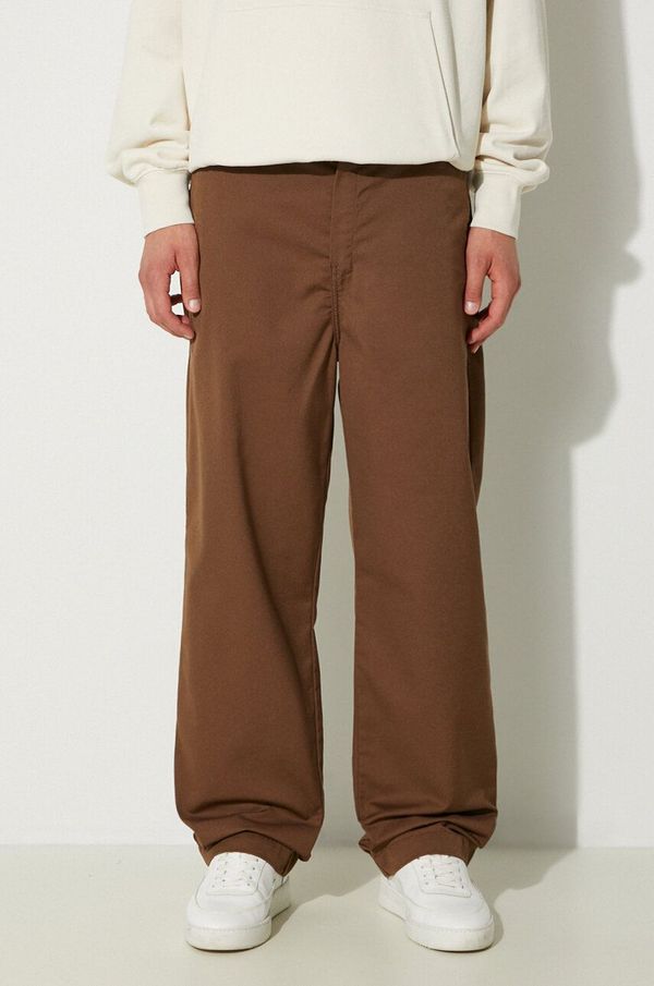 Carhartt WIP Hlače Carhartt WIP Craft Pant za muškarce, boja: smeđa, ravni kroj, I027965.2Y02