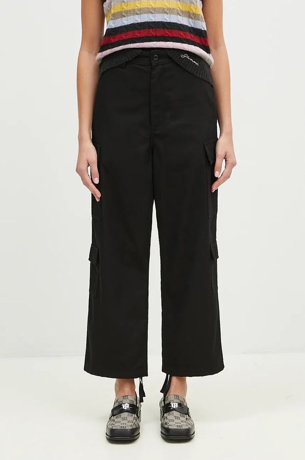 Carhartt WIP Hlače Carhartt WIP Kingsley Pant za žene, boja: crna, ravni kroj, visoki struk, I033772.8901