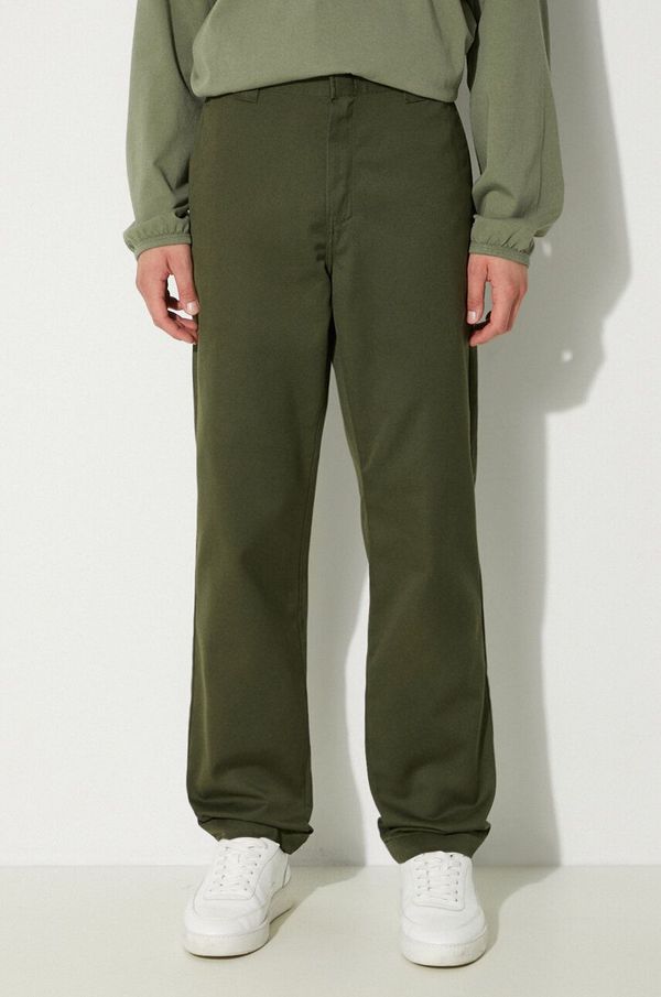 Carhartt WIP Hlače Carhartt WIP Master Pant za muškarce, boja: zelena, ravni kroj, I034233.66602