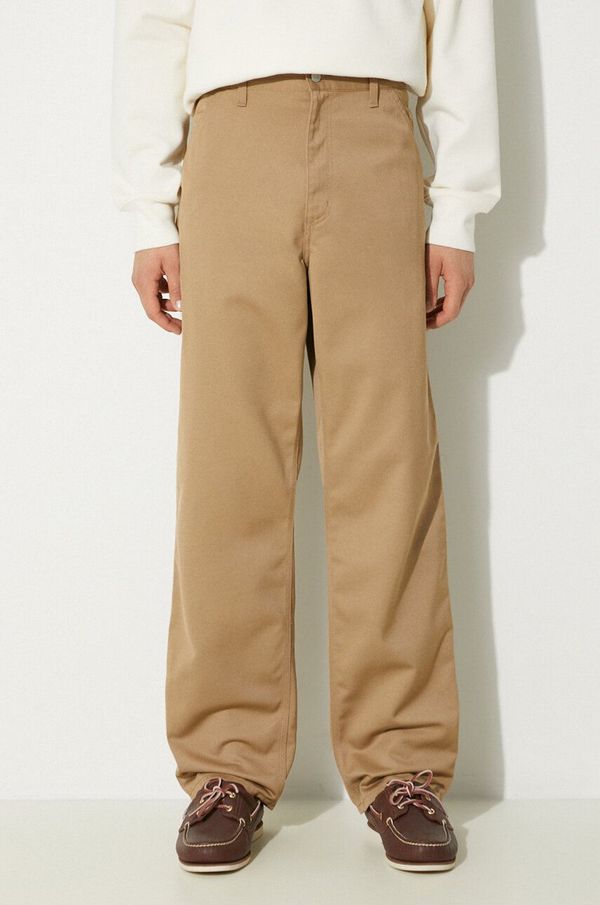 Carhartt WIP Hlače Carhartt WIP Simple Pant za muškarce, boja: bež, chinos kroj, I020075.8Y02