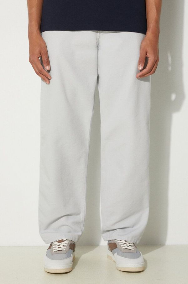 Carhartt WIP Hlače Carhartt WIP Single Knee Pant za muškarce, boja: siva, chinos kroj, I031497.29J02