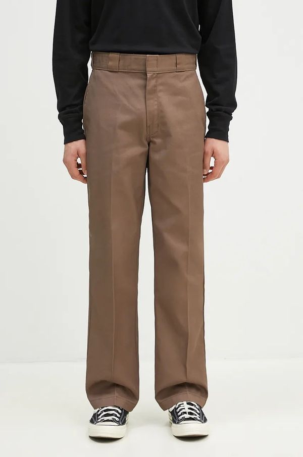 Dickies Hlače Dickies 874 za muškarce, boja: smeđa, ravni kroj, DK0A4XK6