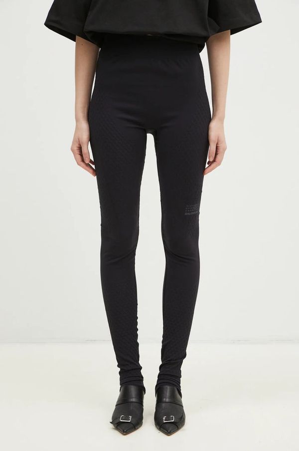 MM6 Maison Margiela Hlače MM6 Maison Margiela za žene, boja: crna, ravni kroj, srednje visoki struk, S52KA0519.M20038
