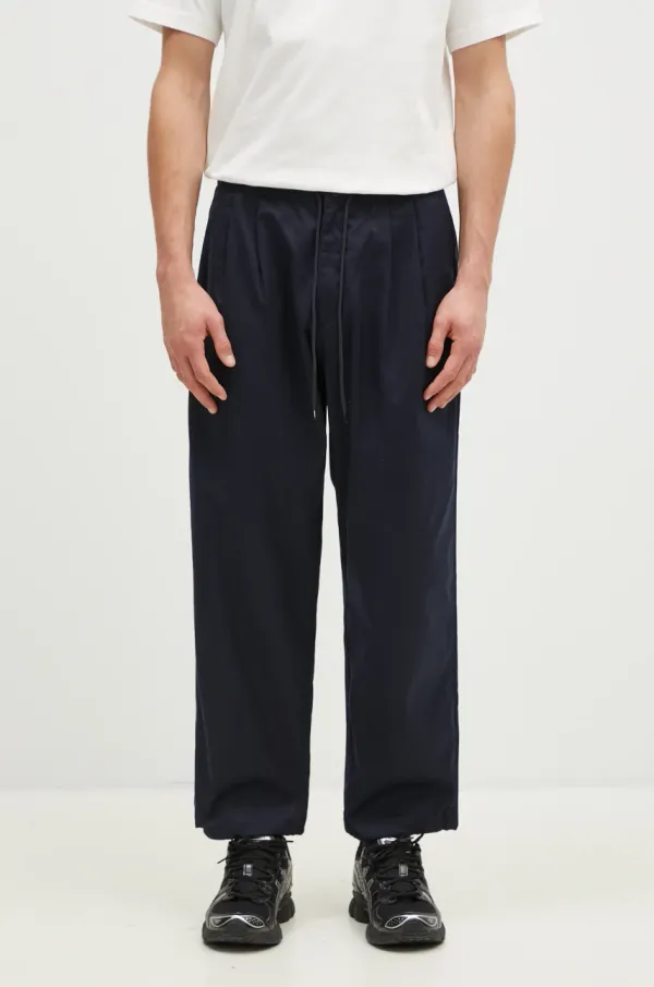 Neighborhood Hlače NEIGHBORHOOD Baggysilhouette Easy Pants za muškarce, boja: tamno plava, chinos kroj, 242AQNH.PTM01