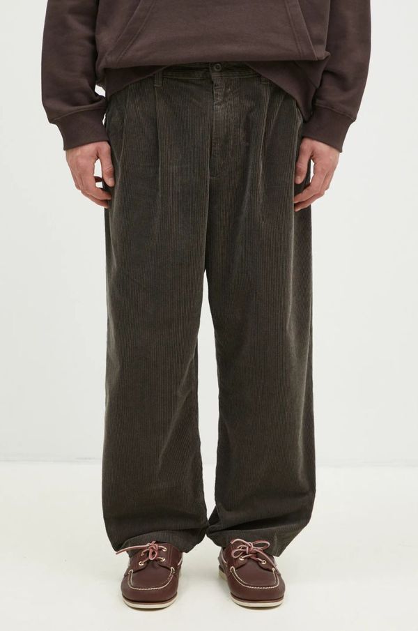 Carhartt WIP Hlače od samta Carhartt WIP Evan Pant boja: siva, ravni kroj, I033757.96402