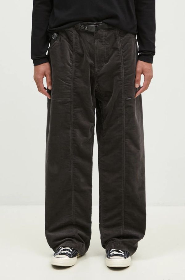 Gramicci Hlače od samta Gramicci JQ Tape Corduroy Gadget Pant boja: siva, ravni kroj, GUP4.F3011.M