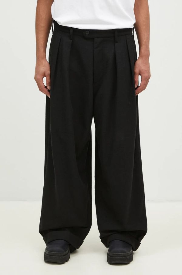 Engineered Garments Hlače s primjesom vune Engineered Garments Oxford Pant boja: crna, ravni kroj, 24F1F031.SD045