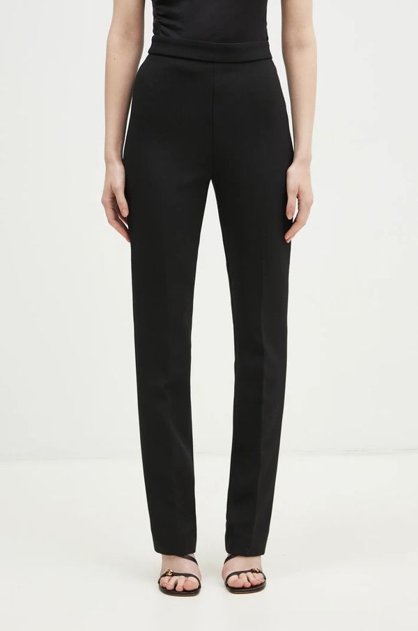 Sportmax Hlače s primjesom vune Sportmax Teoria12 boja: crna, ravni kroj, visoki struk, 2422136024600