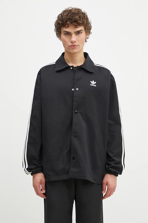 adidas Originals Jakna adidas Originals Mesh Coach za muškarce, boja: crna, za prijelazno razdoblje, oversize, IZ1831