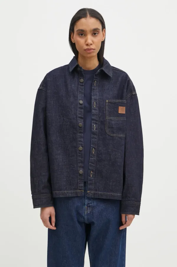 Carhartt WIP Jakna Carhartt WIP Lovilia Shirt Jac za žene, boja: tamno plava, za prijelazno razdoblje, I034461.102