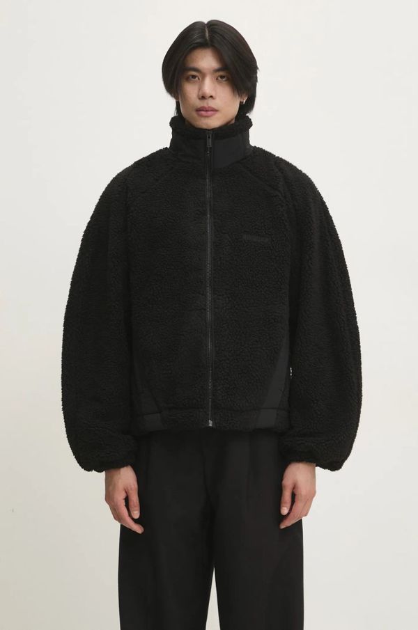 Han Kjøbenhavn Jakna Han Kjøbenhavn Fleece za muškarce, boja: crna, za prijelazno razdoblje, oversize, U-134141