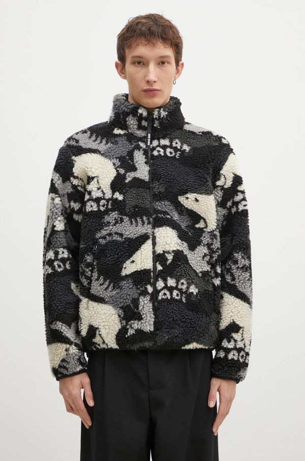 Human Made Jakna Human Made Animal Fleece Jacket za muškarce, boja: siva, za prijelazno razdoblje, HM28JK038