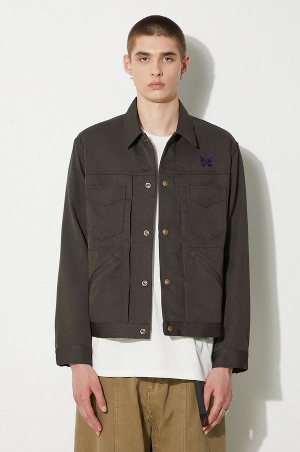 Needles Jakna Needles Penny Jean Jacket za muškarce, boja: zelena, za prijelazno razdoblje, OT186