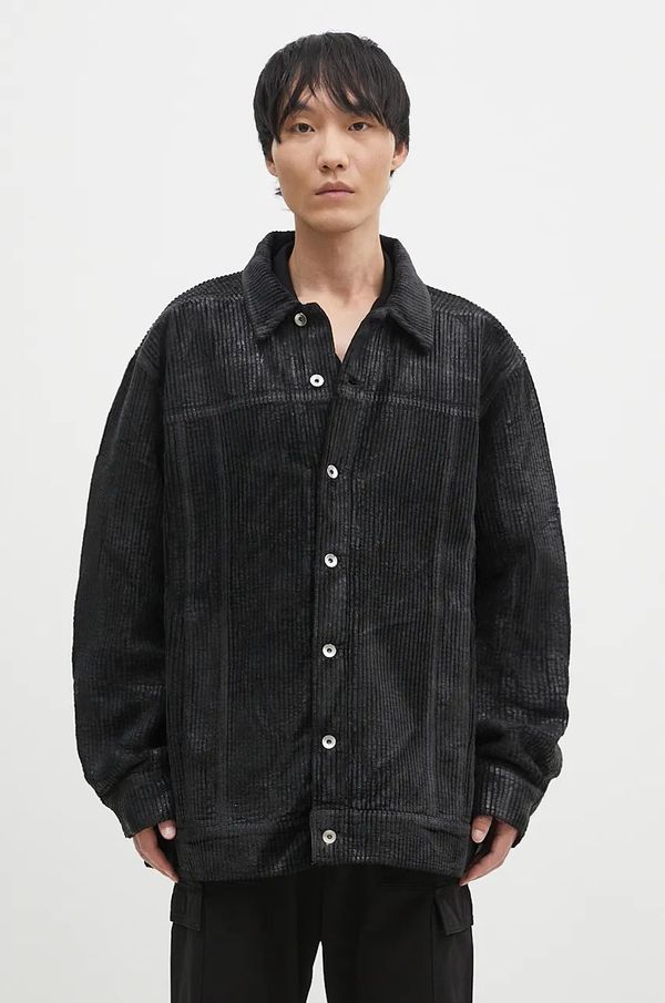 Rick Owens Jakna od samta Rick Owens Jumbo Worker boja: crna, za prijelazno razdoblje, oversize, DU02D2761.HCF