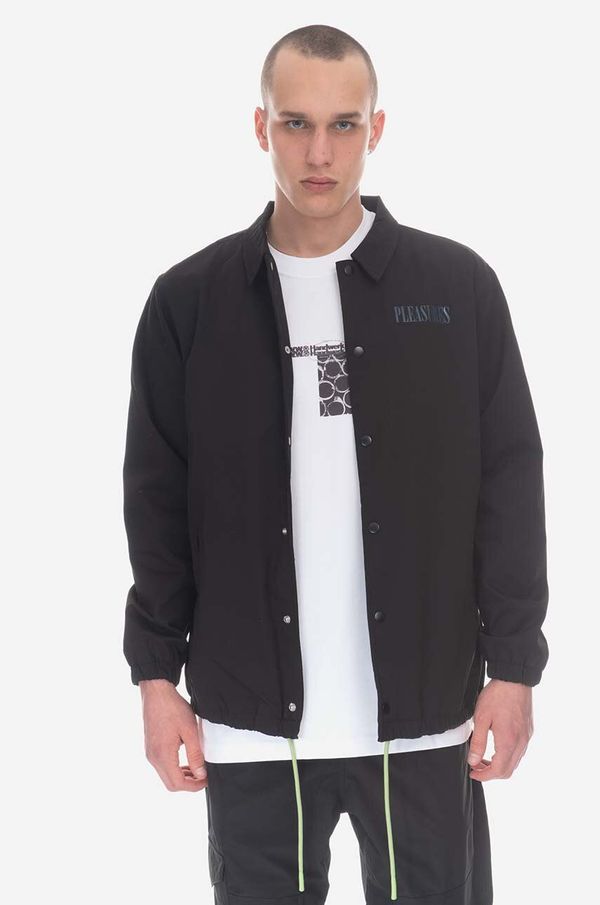 PLEASURES Jakna PLEASURES Bended Coach Jacket za muškarce, boja: crna, za prijelazno razdoblje, oversize, P23SP005-WHITE